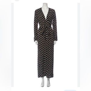 ALEXIS SZ S Silk Polka Dot Print Robe